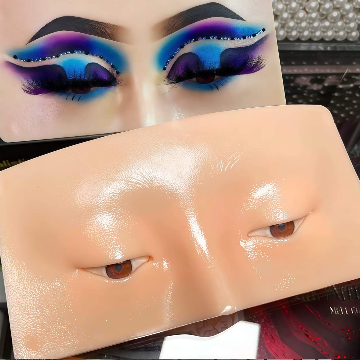Plantilla de silicona para práctica de maquillaje profesional