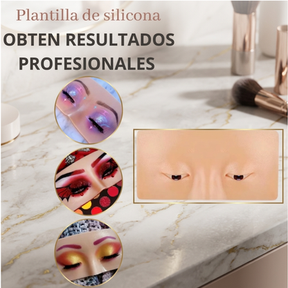 Plantilla de silicona para práctica de maquillaje profesional